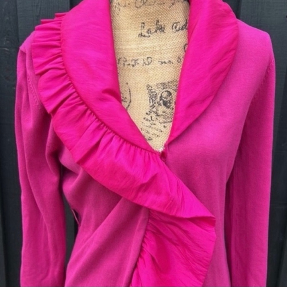 Ravel Pink Ruffled Cardigan - Picture 3 of 5